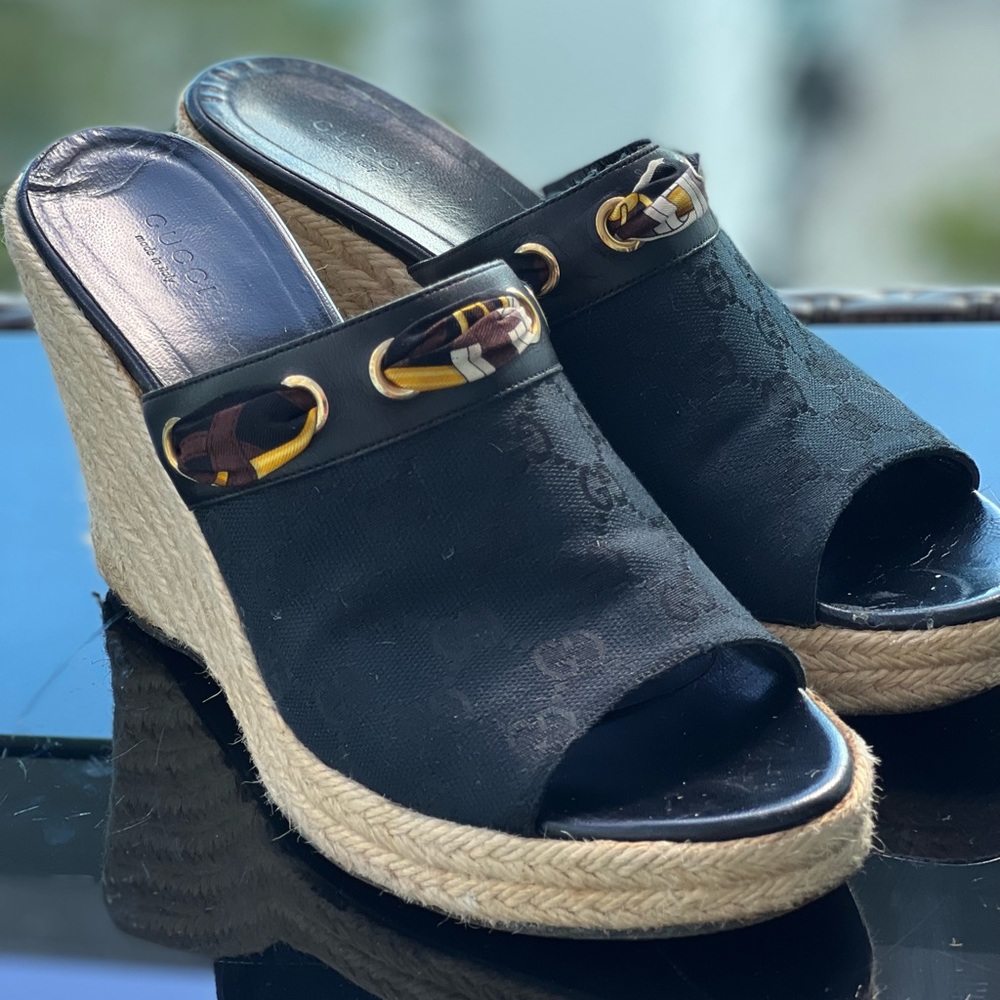 Gucci Wedge Espadrilles slip on Myles size 10 B